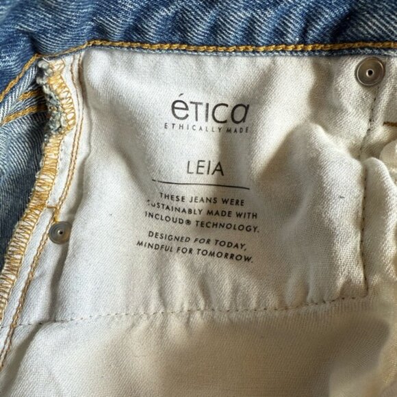 Etica Jeans Leia Womens Button Fly High Rise Straight Leg Blue Denim Size 28 - Picture 5 of 8